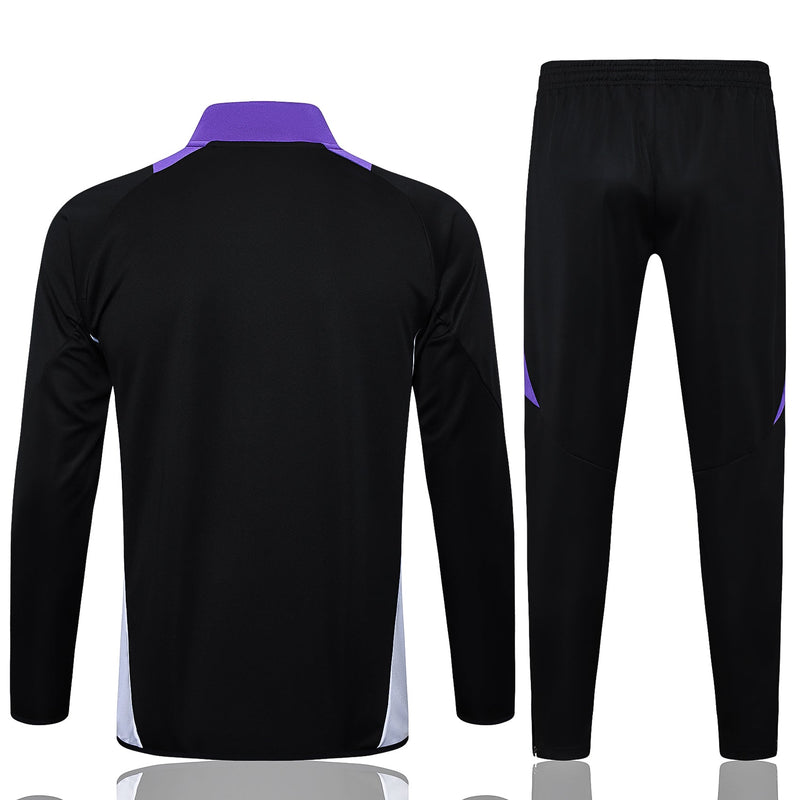 Conjunto Agasalho Treino Real Madrid 24/25 - Preto e Roxo
