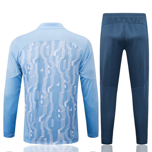 Conjunto Agasalho Treino Manchester City 24/25 - Azul