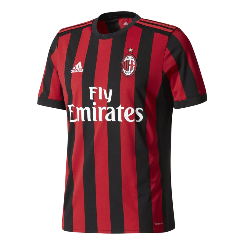 Camisa Milan I 2016/2017 Adidas Torcedor - Vermelha e Preto - Retrô
