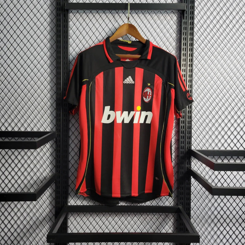 Camisa Milan I 2006/2007 Adidas Torcedor - Vermelha e Preto - Retrô