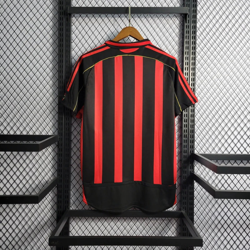 Camisa Milan I 2006/2007 Adidas Torcedor - Vermelha e Preto - Retrô