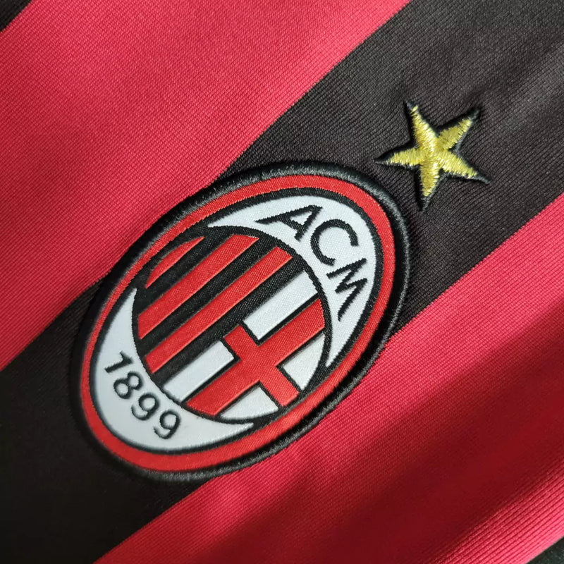 Camisa Milan I 2009/2010 Adidas Torcedor - Vermelha e Preto - Retrô