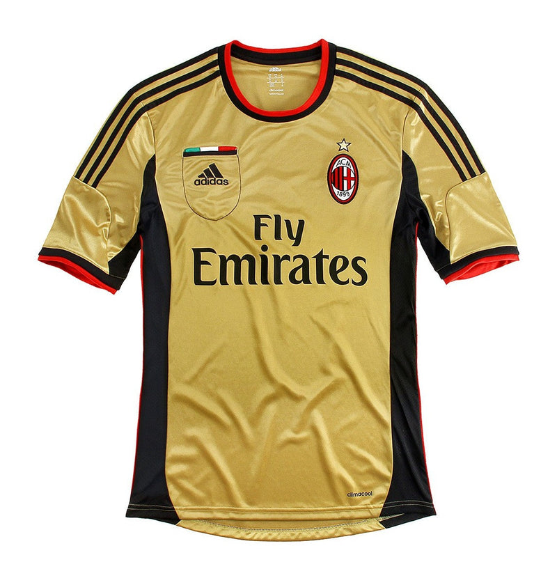 Camisa Milan III 2013/2014 Adidas Torcedor - Dourada - Retrô