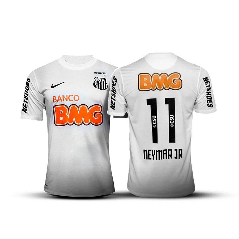 Camisa Santos I 2011/2012 Retrô Branca - NEYMAR JR 11