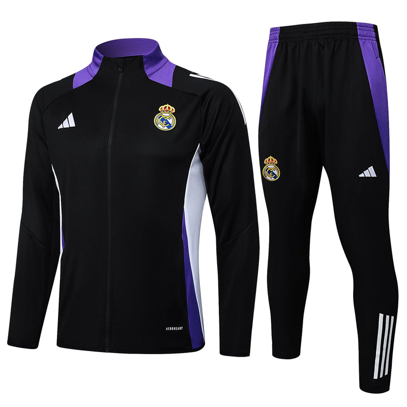 Conjunto Agasalho Treino Real Madrid 24/25 - Preto e Roxo