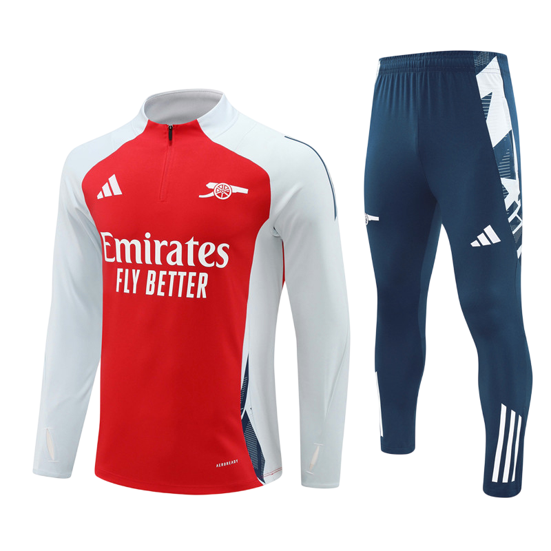 Conjunto Agasalho Treino Arsenal 24/25 - Vermelho e Branco