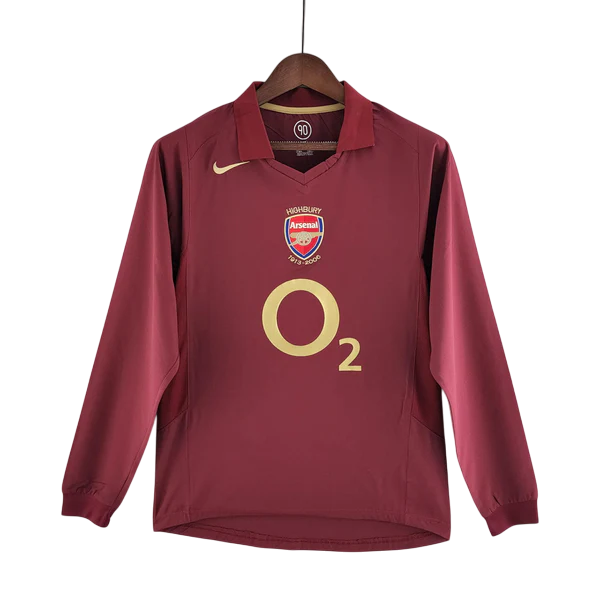 Camisa Retrô Arsenal I 2005/2006 Manga Longa - Retrô - Vinho